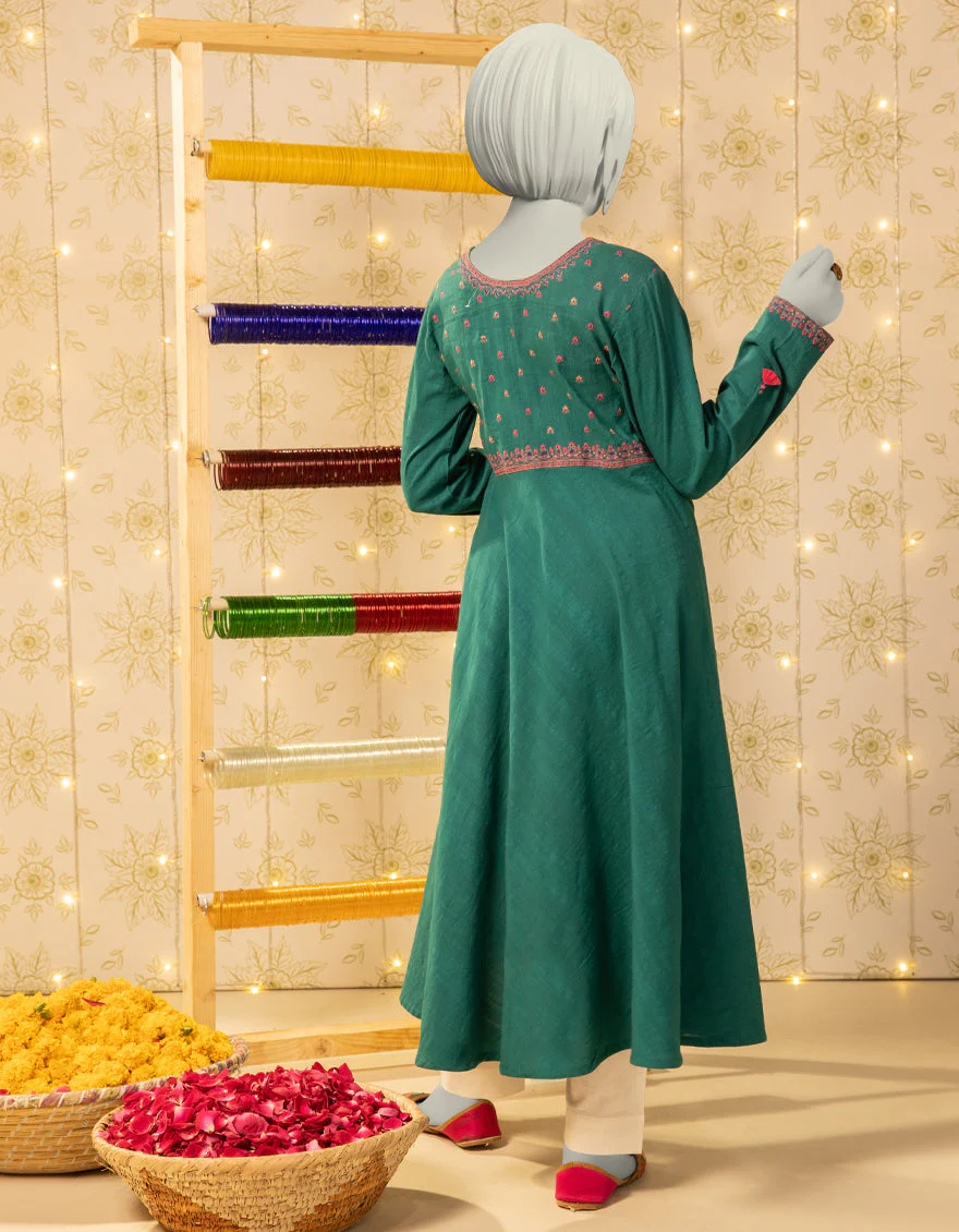 GREEN TEXTURED KURTI | JYGK-S-JTS-25-4035 FB/DASTAAN-2 - Image 2