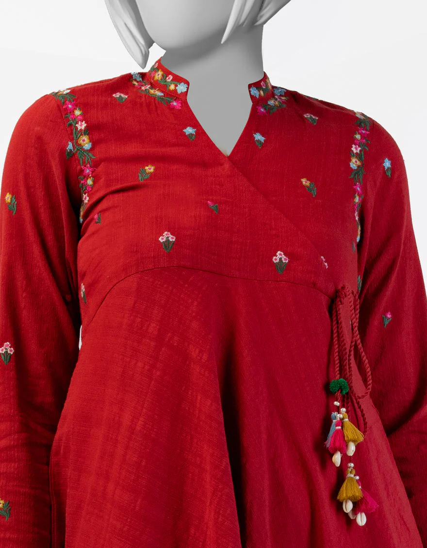 RED TEXTURED KURTI | JYGK-S-JTS-25-4036 FB/DASTAAN-03 - Image 2