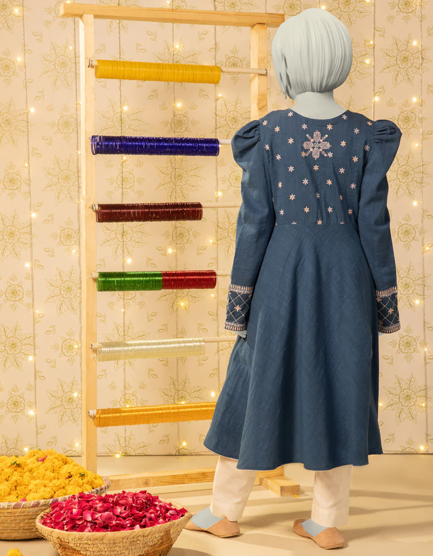 BLUE TEXTURED KURTI | JYGK-S-JTS-25-4038 FB/DASTAAN-05 - Image 2