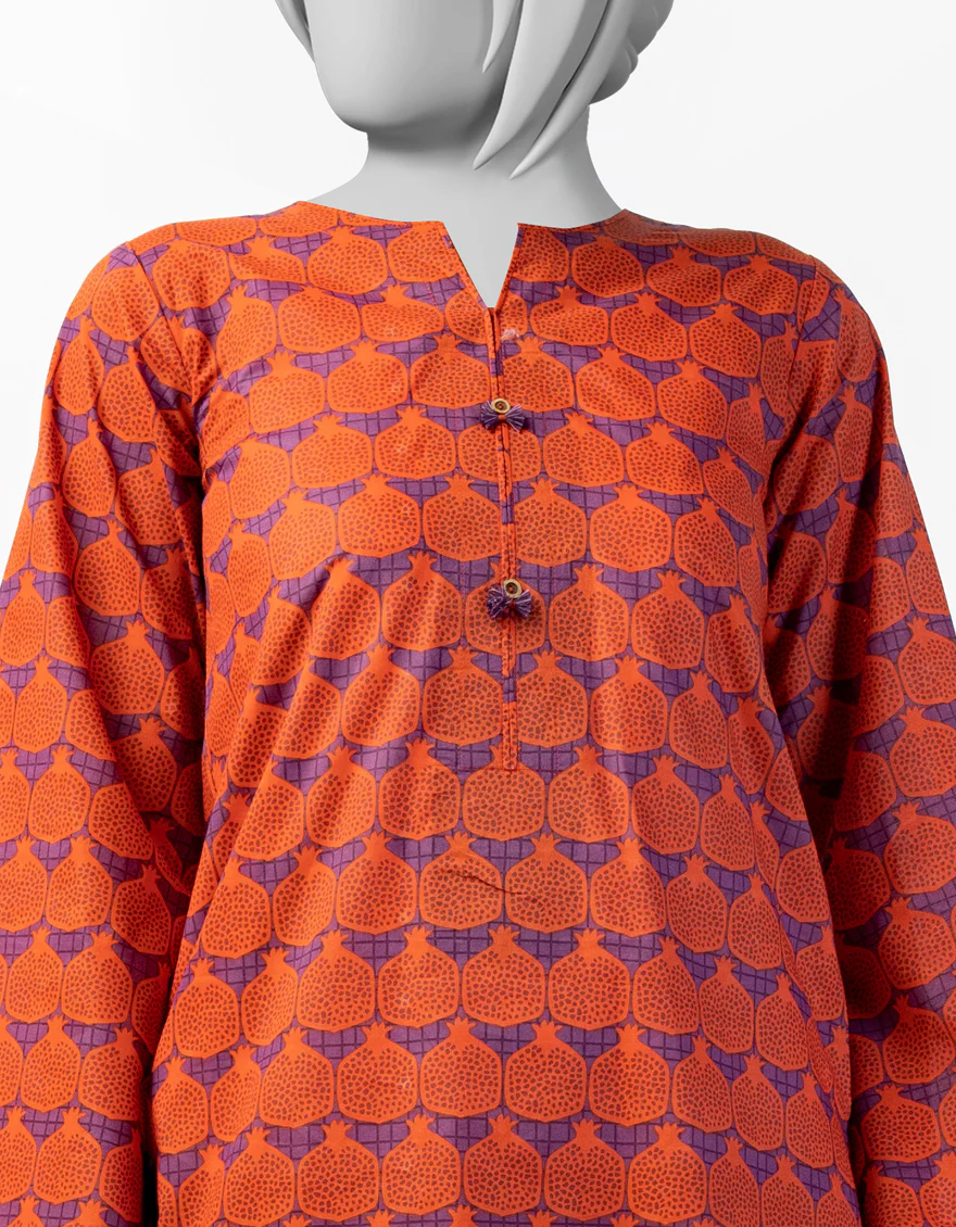 ORANGE LAWN KURTI | JYGK-S-JTS-25-4041 FB/ESSENTIAL-T-12 - Image 2