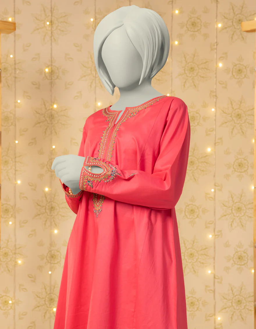 PINK LAWN KURTI | JYGK-S-JTS-25-4047 FB/MUQAISH-02 - Image 3