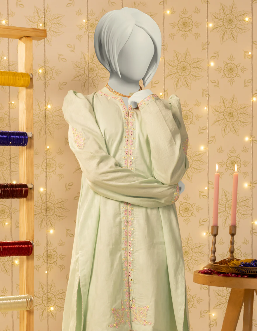 GREEN DOBBY KURTI | JYGK-S-JTS-25-4051 FB/SHEESHAKARI-02 - Image 3