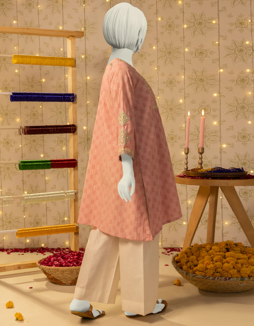 PINK DOBBY KURTI | JYGK-S-JTS-25-4052 FB/SHEESHAKARI-03 - Image 2