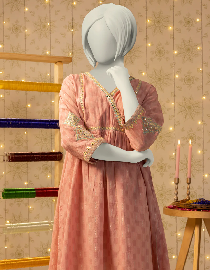 PINK DOBBY KURTI | JYGK-S-JTS-25-4052 FB/SHEESHAKARI-03 - Image 3