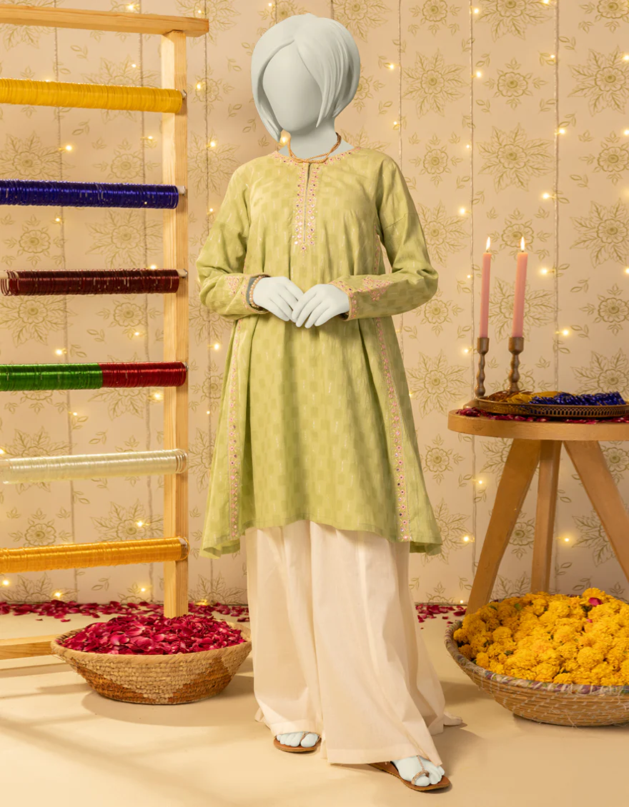 GREEN DOBBY KURTI | JYGK-S-JTS-25-4053 FB/SHEESHAKARI-04