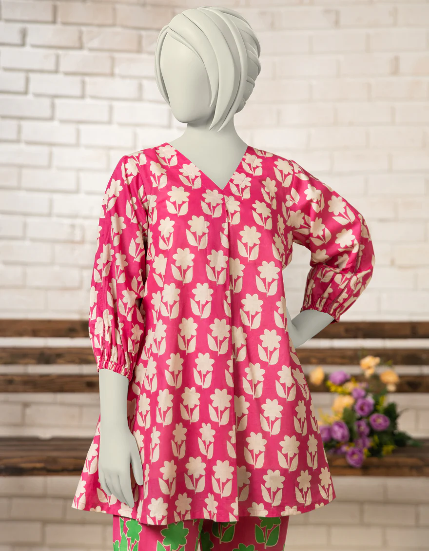 PINK LAWN KURTI | JYGK-S-JTS-25-4057 F - Image 3