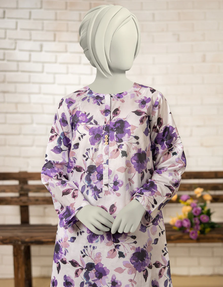 PURPLE LAWN KURTI | JYGK-S-JTS-25-4058 F - Image 3