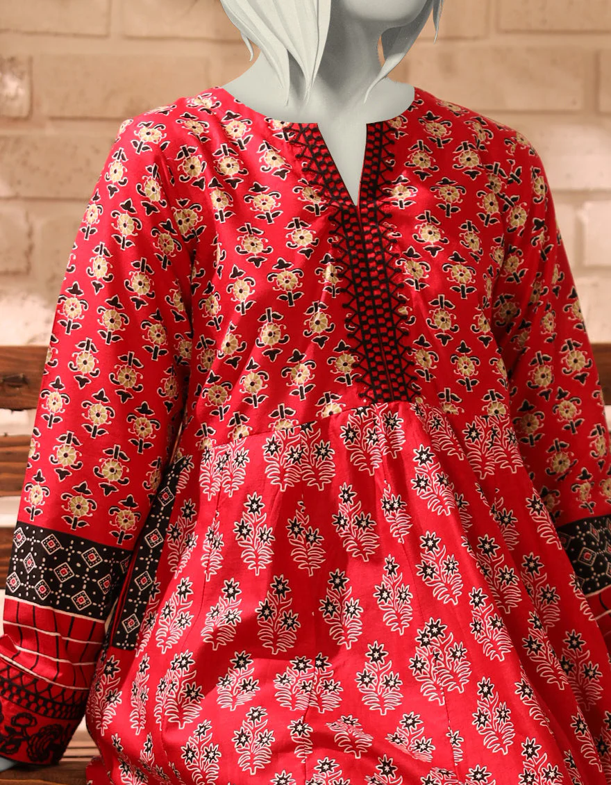 RED LAWN KURTI | JYGK-S-JTS-25-4060 F - Image 2