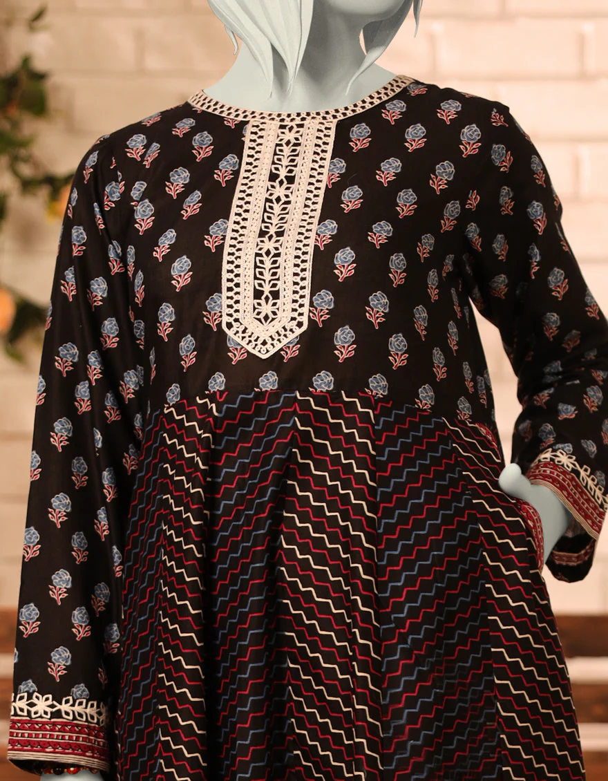 BLACK LAWN KURTI | JYGK-S-JTS-25-4061 F - Image 2