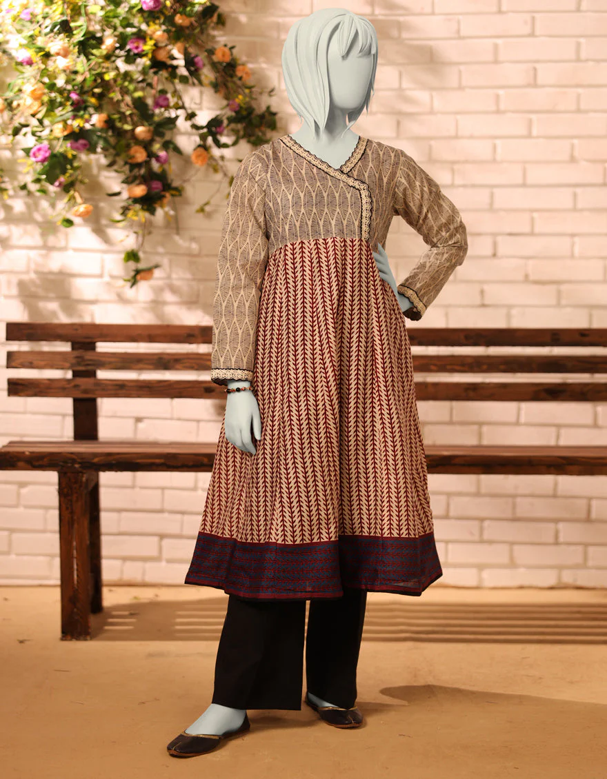 OFF WHITE LAWN KURTI | JYGK-S-JTS-25-4063 F
