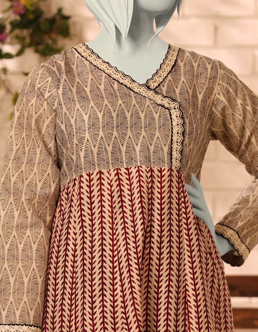 OFF WHITE LAWN KURTI | JYGK-S-JTS-25-4063 F - Image 2