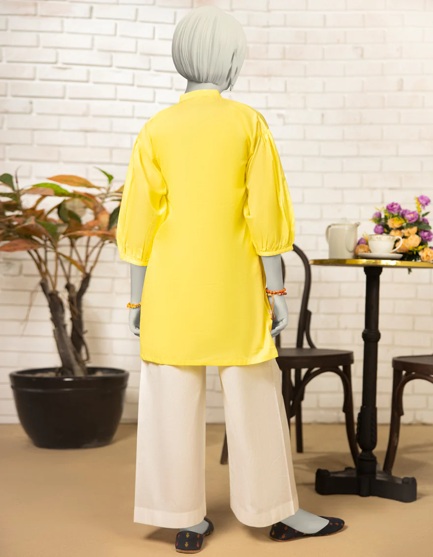 YELLOW LAWN KURTI | JYGK-S-JTS-25-4066 F - Image 2