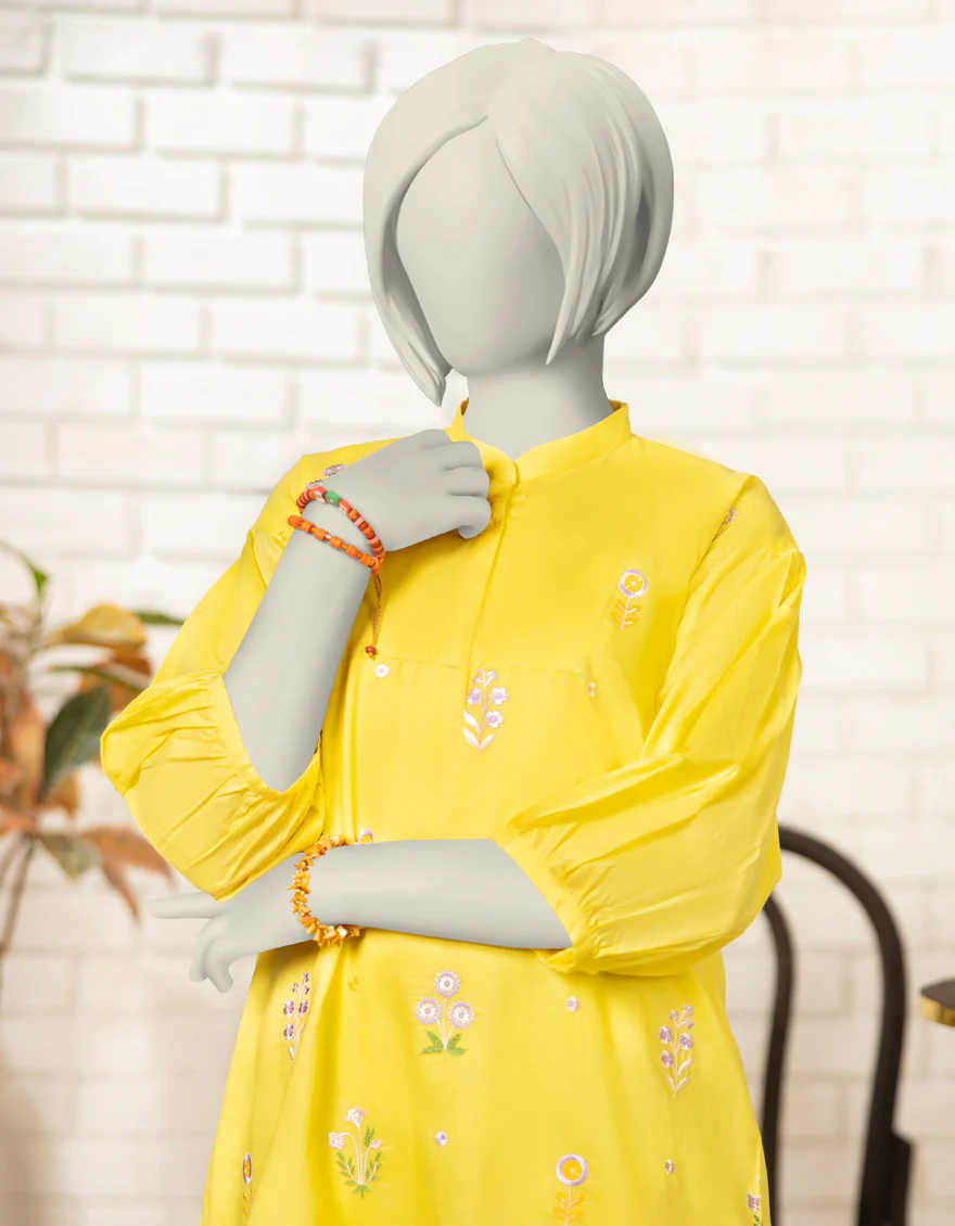 YELLOW LAWN KURTI | JYGK-S-JTS-25-4066 F - Image 3