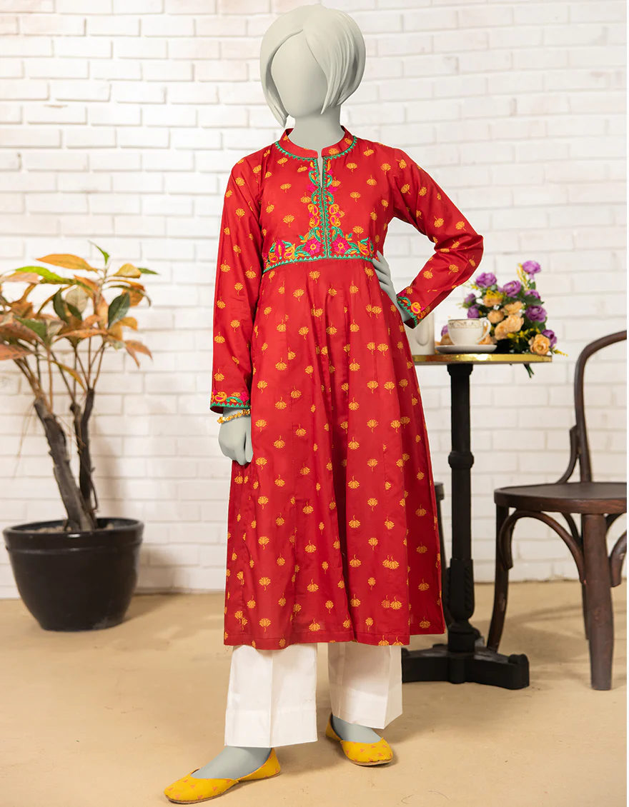 MAROON LAWN KURTI | JYGK-S-JTS-25-4068 F