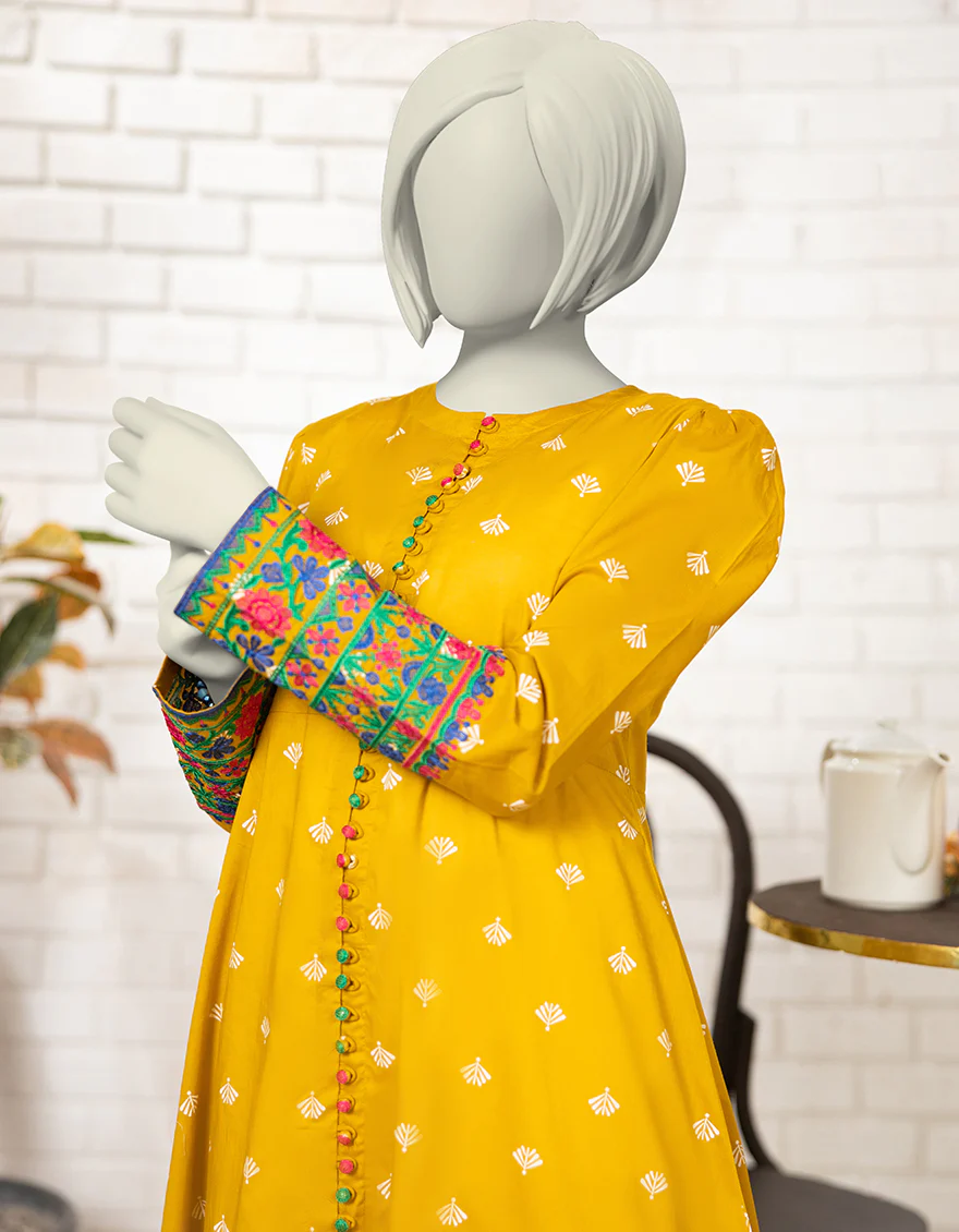 OCHRE LAWN KURTI | JYGK-S-JTS-25-4071 F - Image 3