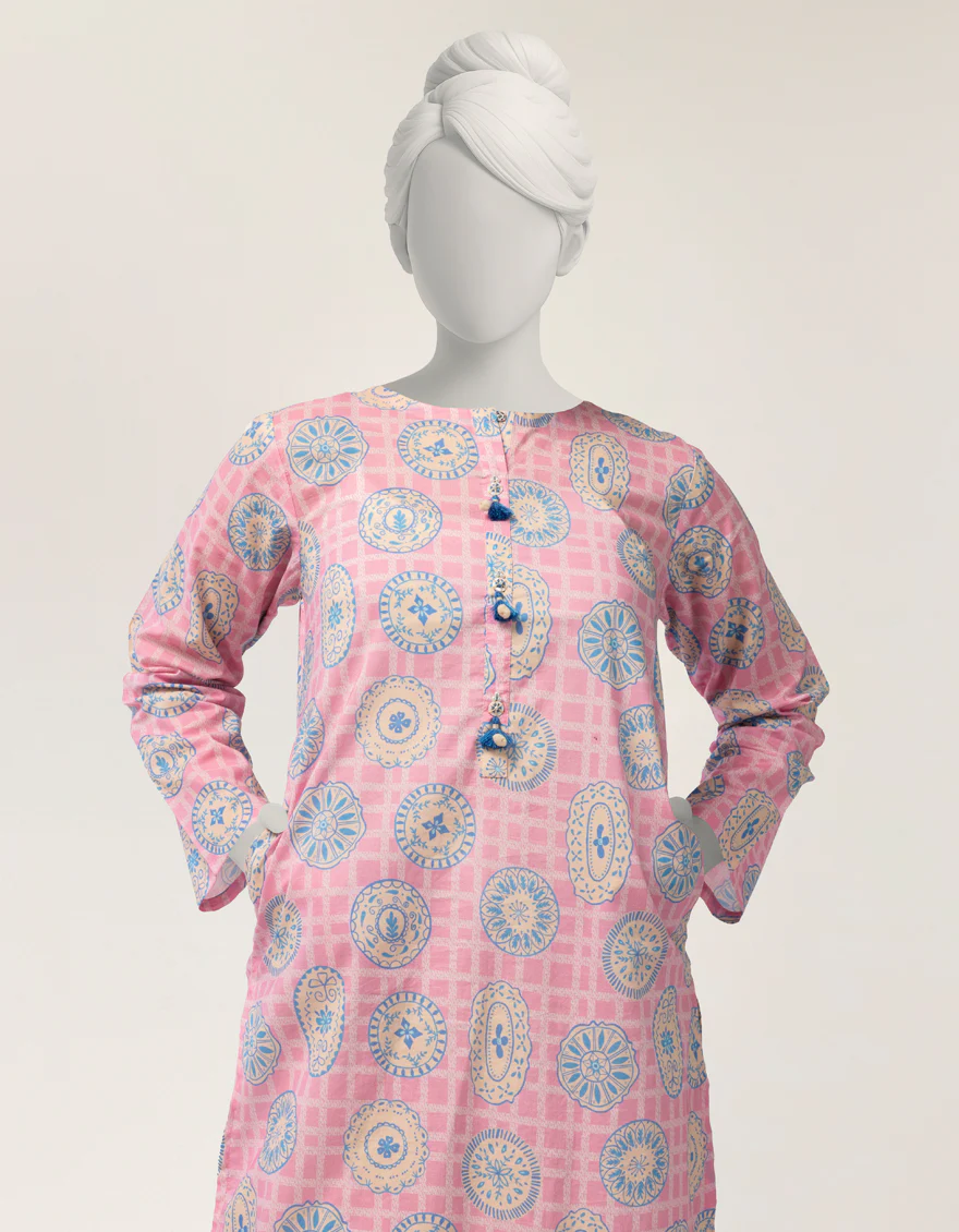 PINK LAWN KURTI | JYGK-S-JTS-26-4116 FB/FLORAL-19 - Image 2