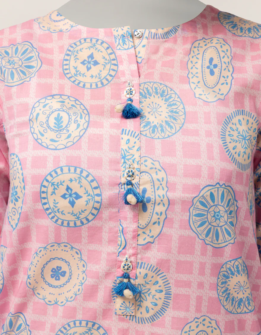 PINK LAWN KURTI | JYGK-S-JTS-26-4116 FB/FLORAL-19 - Image 4