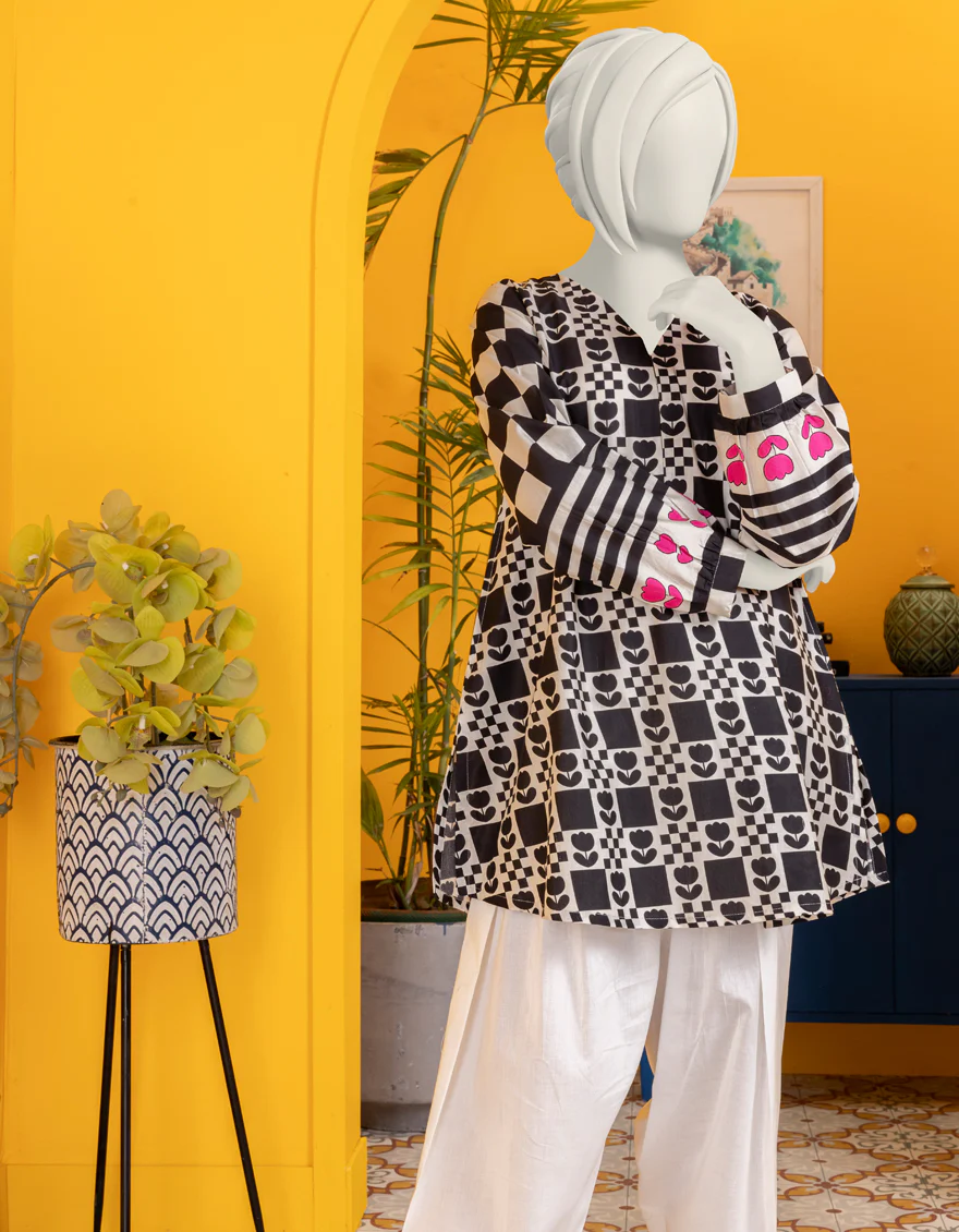 WHITE PRINTED KURTI | JYGK-S-JWT-24-4002 FB/ESSENTIALS-T-9 - Image 3
