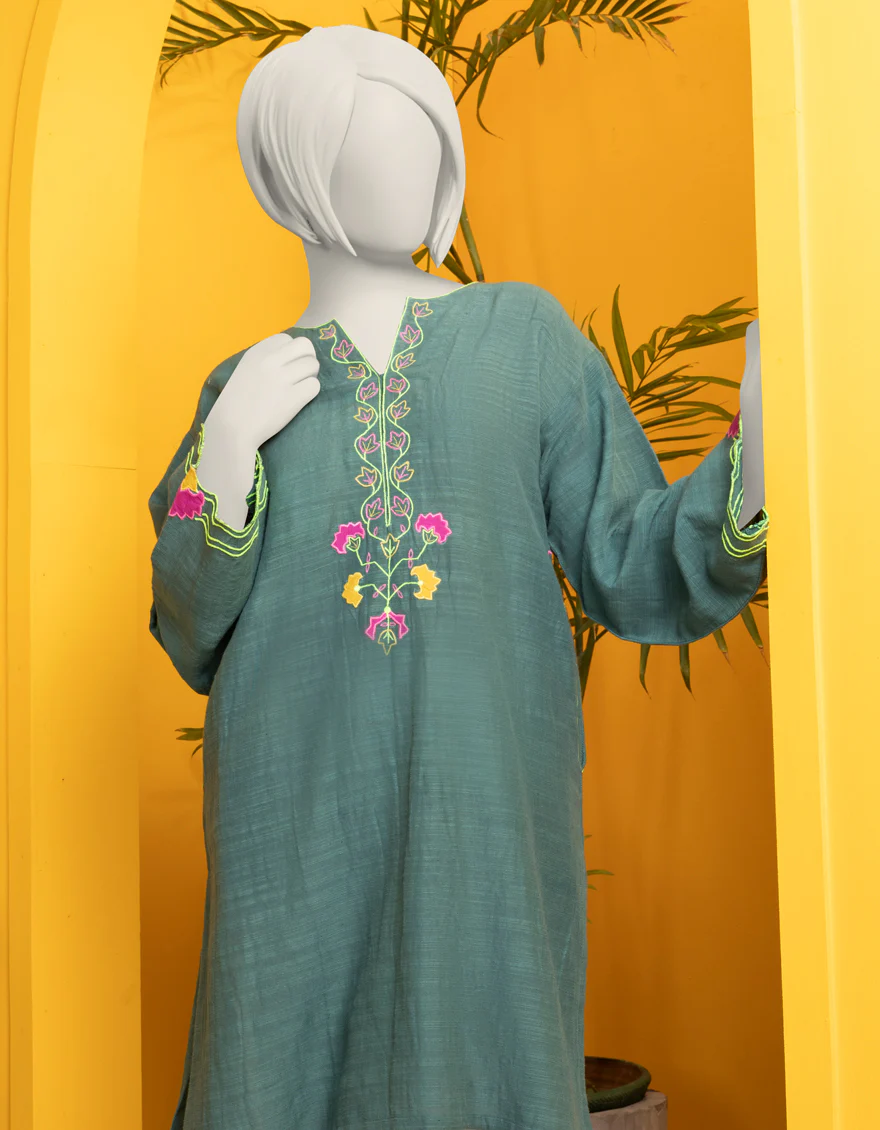 GREEN LAWN KURTI | JYGK-S-JWT-24-4006 FB/VIVID-01 - Image 2