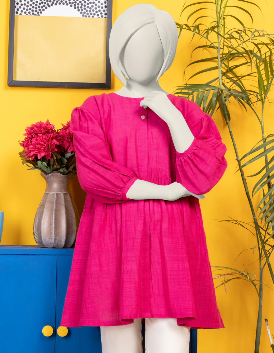 PINK KHADDAR KURTI | JYGK-S-JWT-24-4010 FB/EEVERYDAY-1 - Image 3