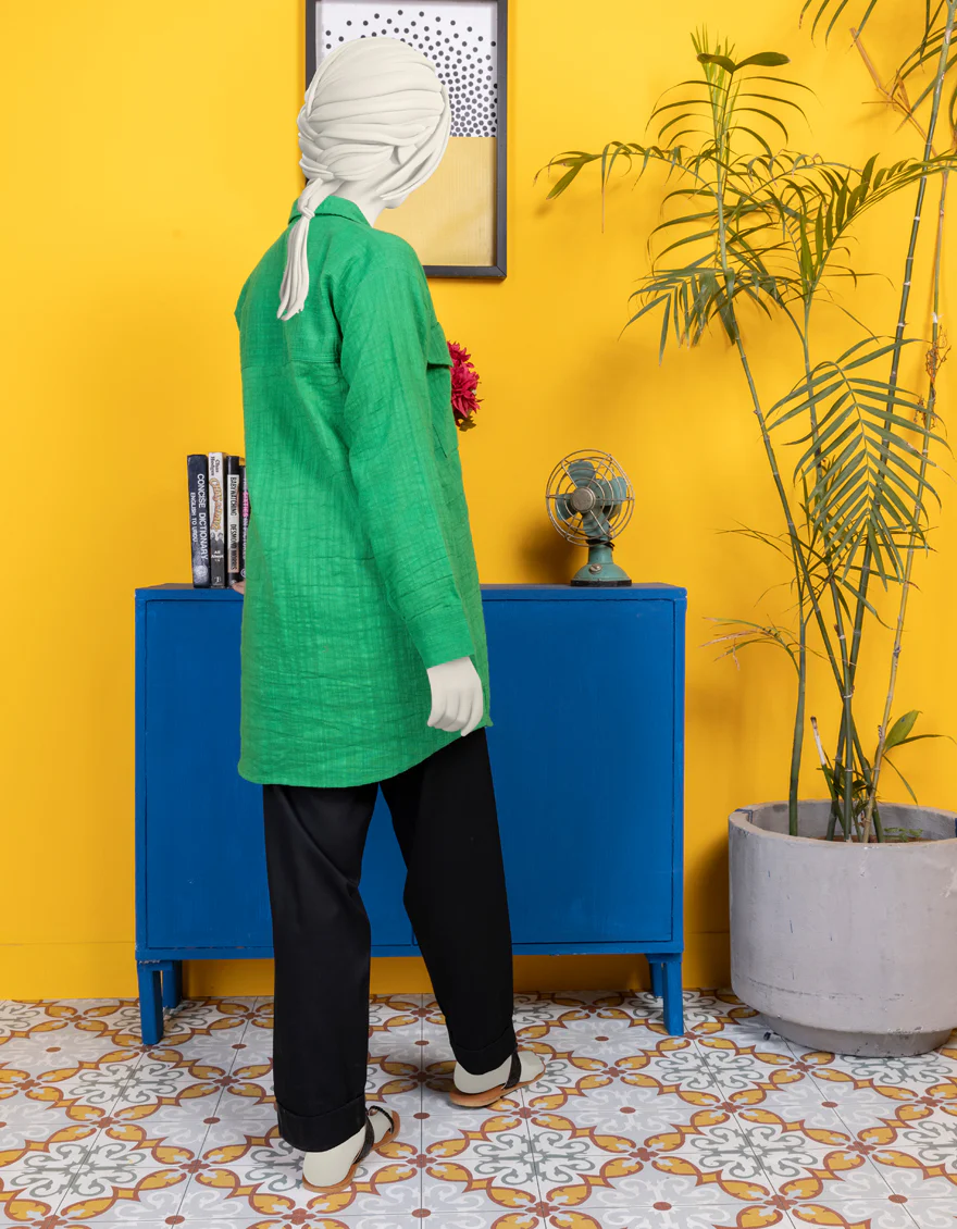 GREEN KHADDAR KURTI | JYGK-S-JWT-24-4011 FB/EEVERYDAY-2 - Image 2