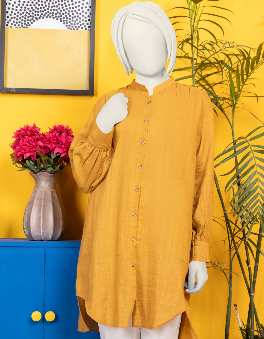 YELLOW KHADDAR KURTI | JYGK-S-JWT-24-4012 FB/EEVERYDAY-3 - Image 3