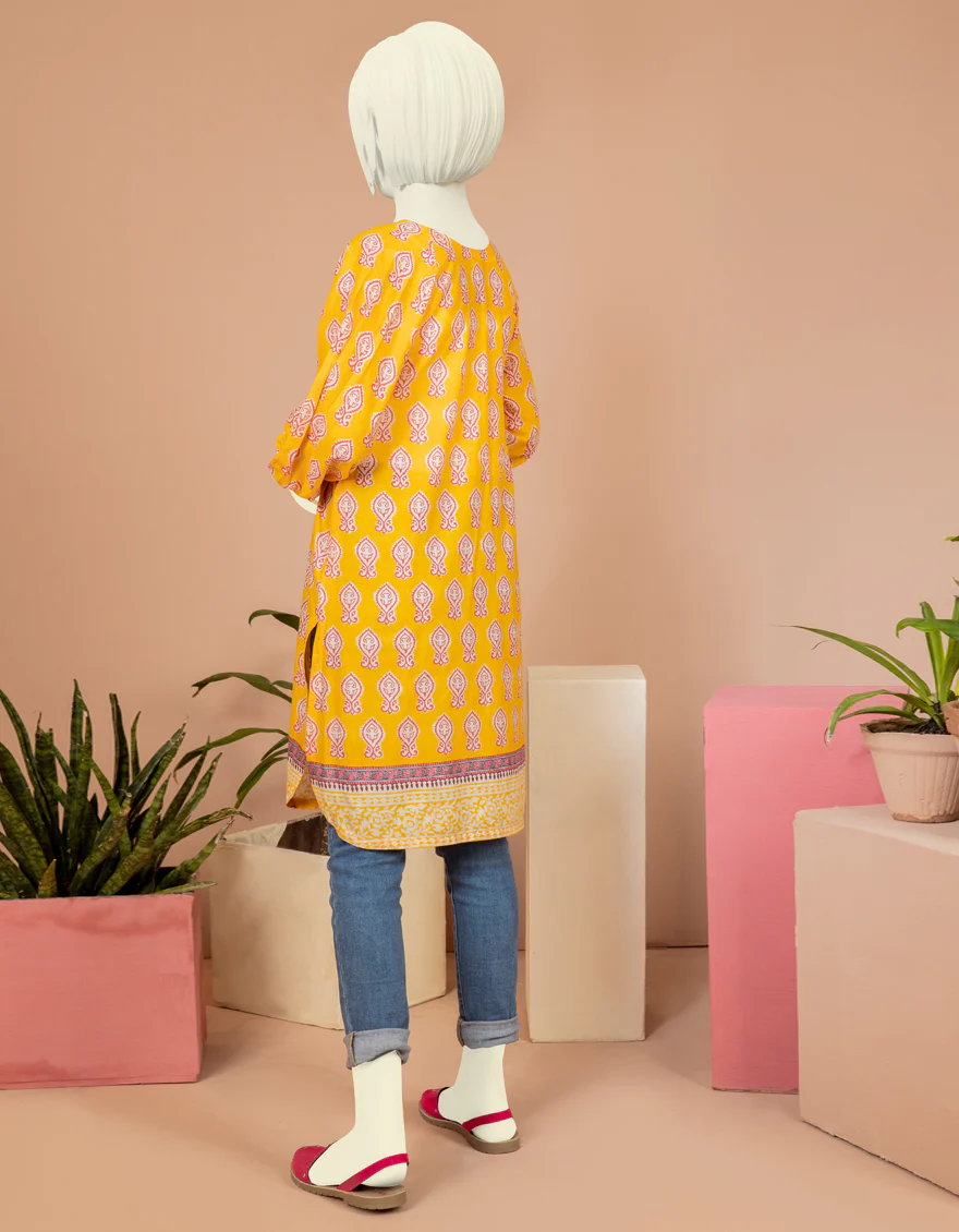 YELLOW LAWN KURTI | JYGK-S-JWT-US-22-4002 FB/SEIJI - Image 2