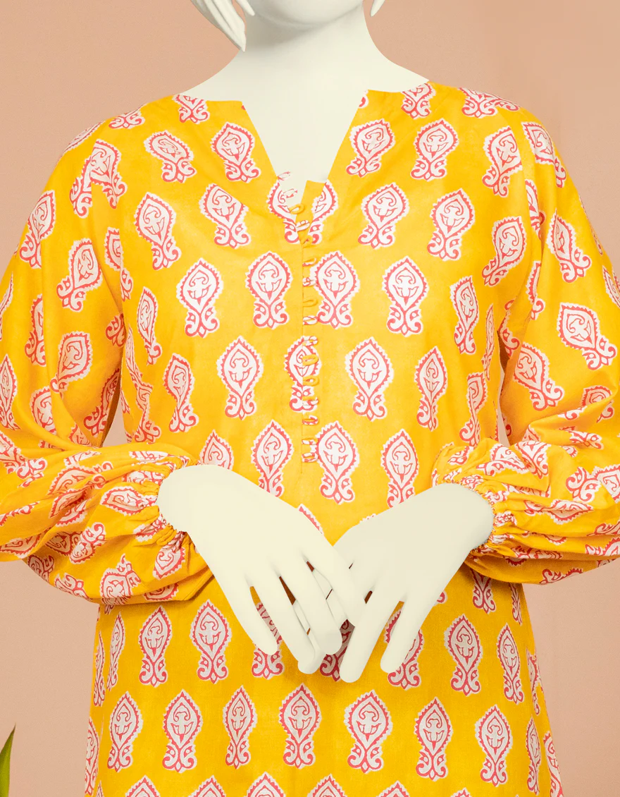 YELLOW LAWN KURTI | JYGK-S-JWT-US-22-4002 FB/SEIJI - Image 3