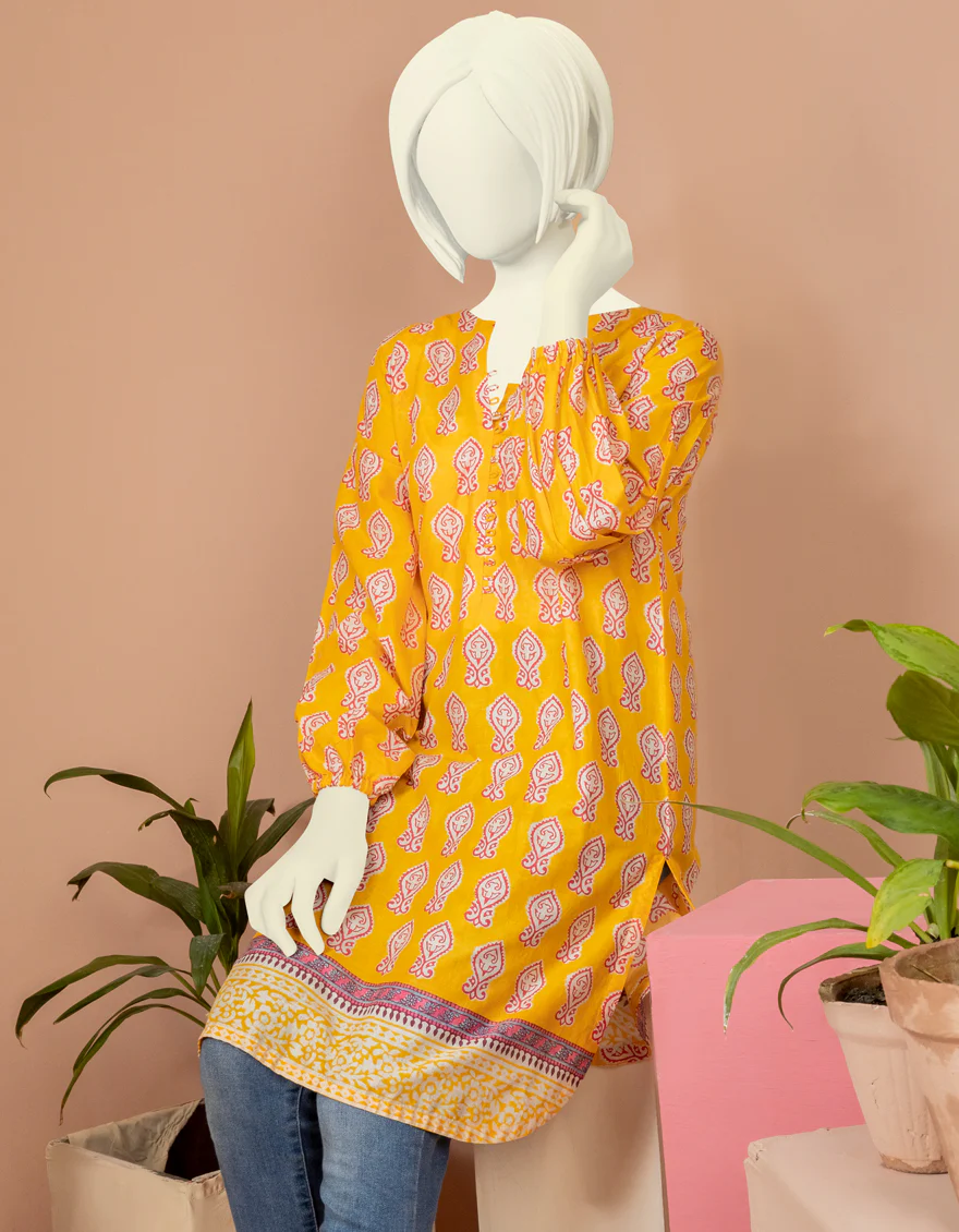 YELLOW LAWN KURTI | JYGK-S-JWT-US-22-4002 FB/SEIJI - Image 4