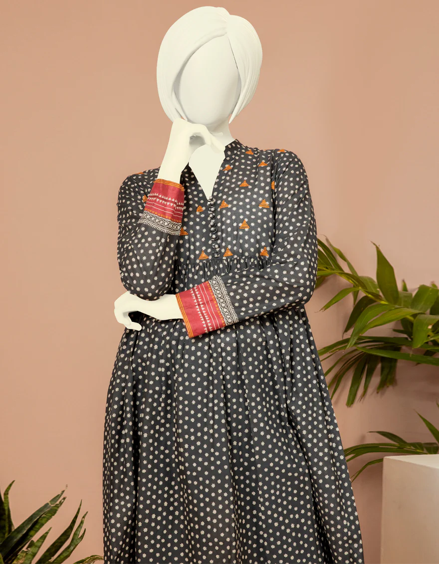BLACK LAWN KURTI | JYGK-S-JWT-US-22-4006 FB/DAYE - Image 3