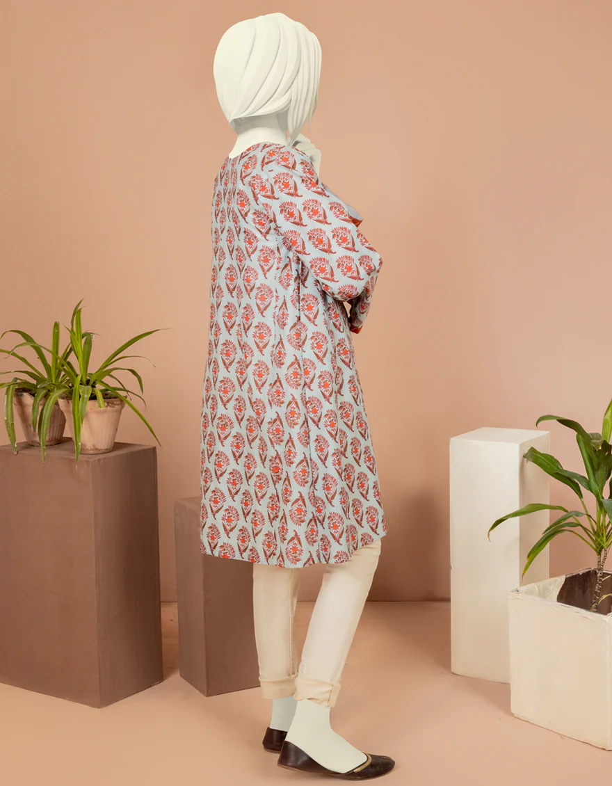 BLUE LAWN KURTI | JYGK-S-JWT-US-22-4007 FB/KIYOSHE - Image 2