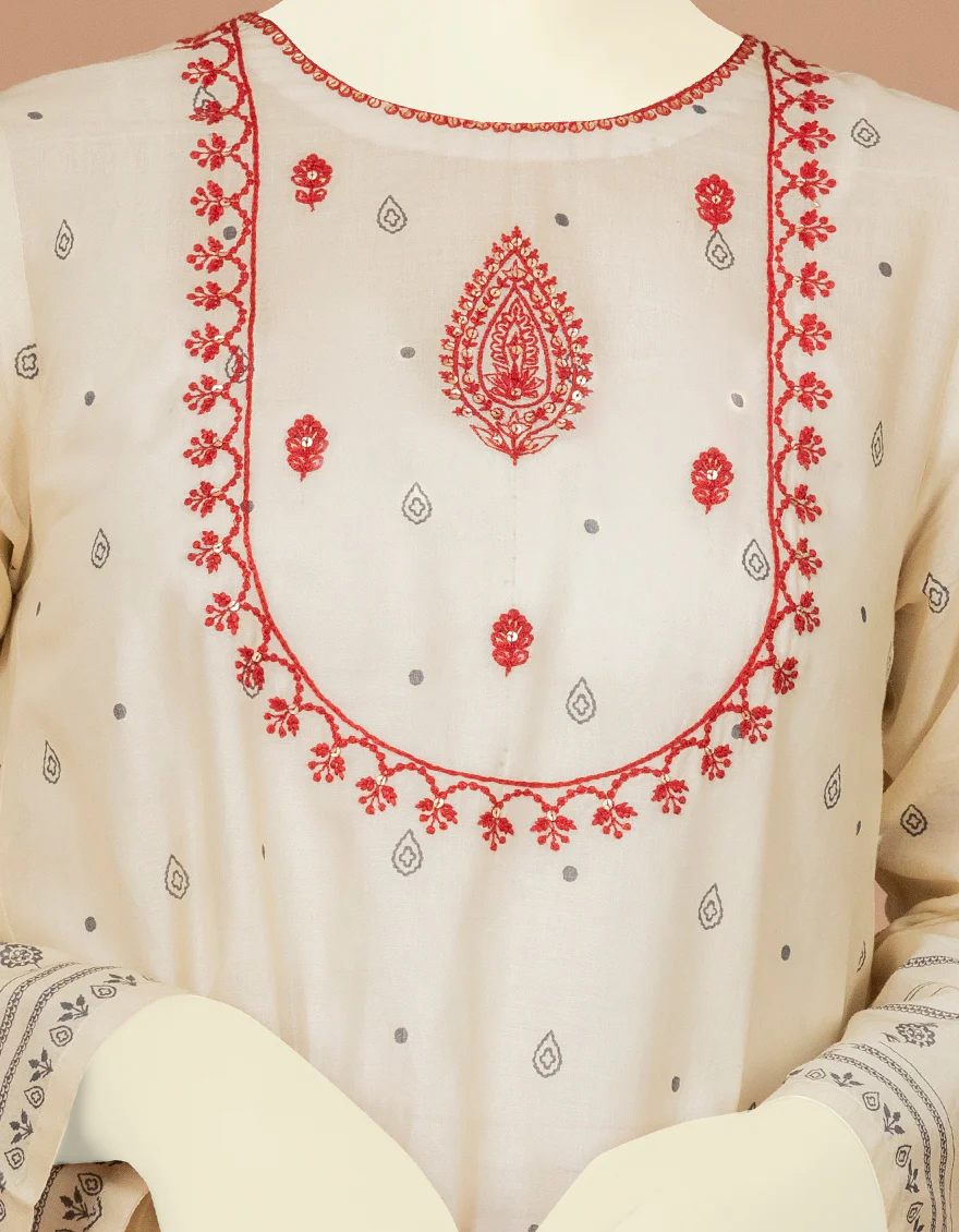 CREAM LAWN KURTI | JYGK-S-JWT-US-22-4008 FB/ZERU - Image 3