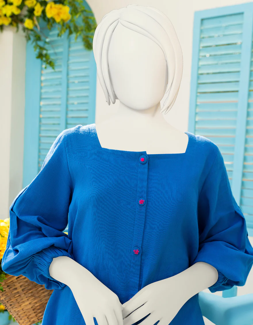 BLUE DYED KURTI | JYGK-S-JWT-US-23-3206 FB/DHANAK-6 - Image 3