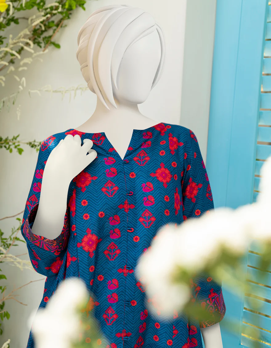 BLUE LAWN KURTI | JYGK-S-JWT-US-23-4003 FB/PATOLA-3 - Image 3