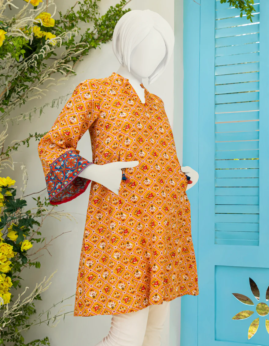 YELLOW LAWN KURTI | JYGK-S-JWT-US-23-4004 FB/PATOLA-4 - Image 3