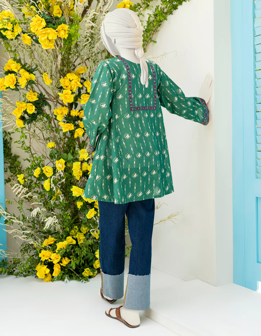 GREEN LAWN KURTI | JYGK-S-JWT-US-23-4005 FB/PATOLA-5 - Image 2