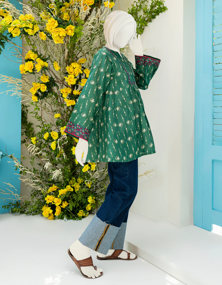 GREEN LAWN KURTI | JYGK-S-JWT-US-23-4005 FB/PATOLA-5 - Image 4