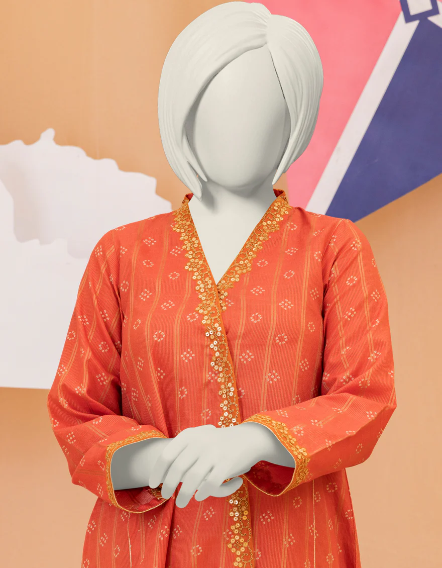 ORANGE LAWN KURTI | JYGK-S-YGKL-133-24 F - Image 3