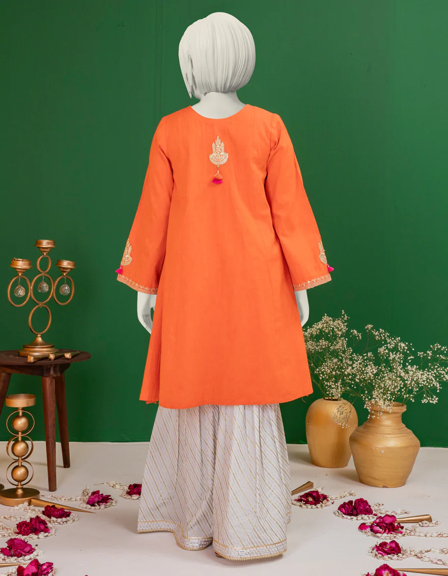 ORANGE TEXTURED KURTI | JYGK-S-YGKL-153-24 F - Image 2