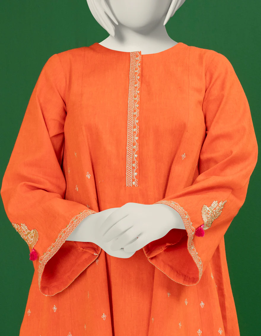ORANGE TEXTURED KURTI | JYGK-S-YGKL-153-24 F - Image 3