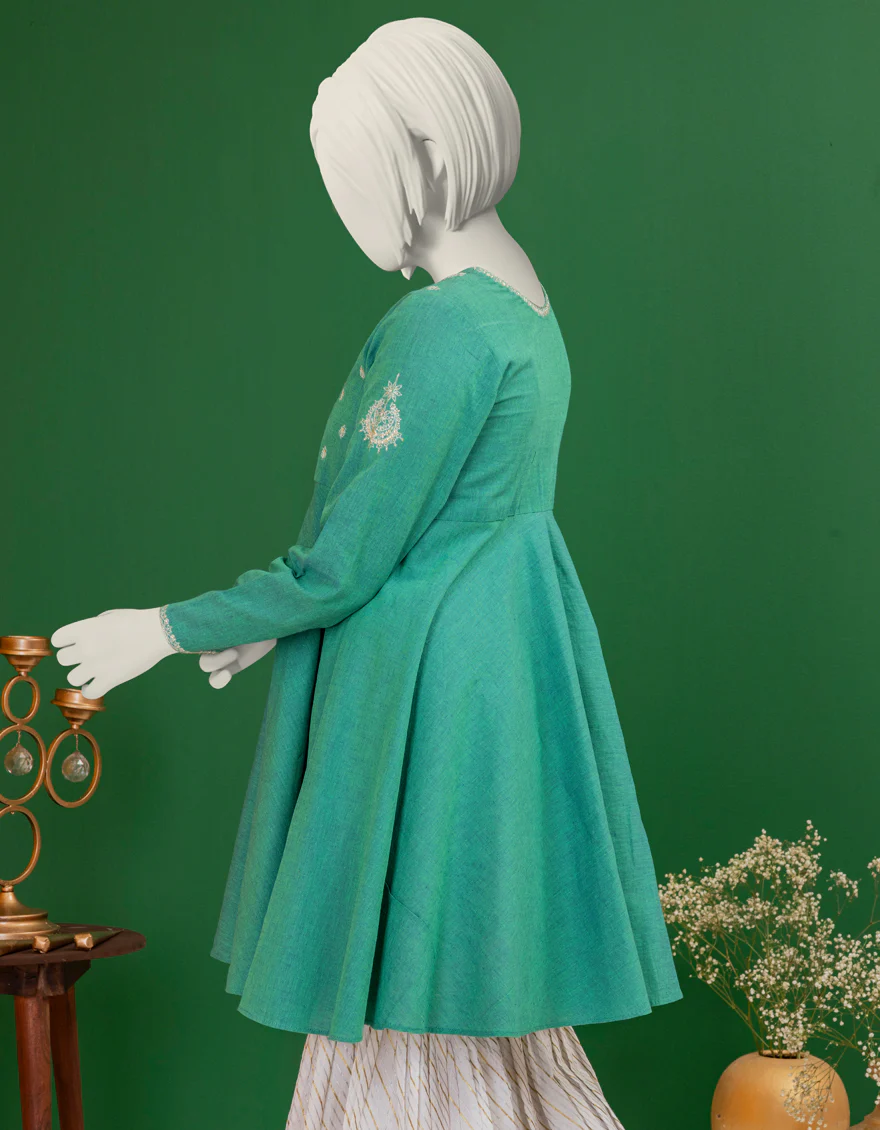 GREEN TEXTURED KURTI | JYGK-S-YGKL-155-24 F - Image 2