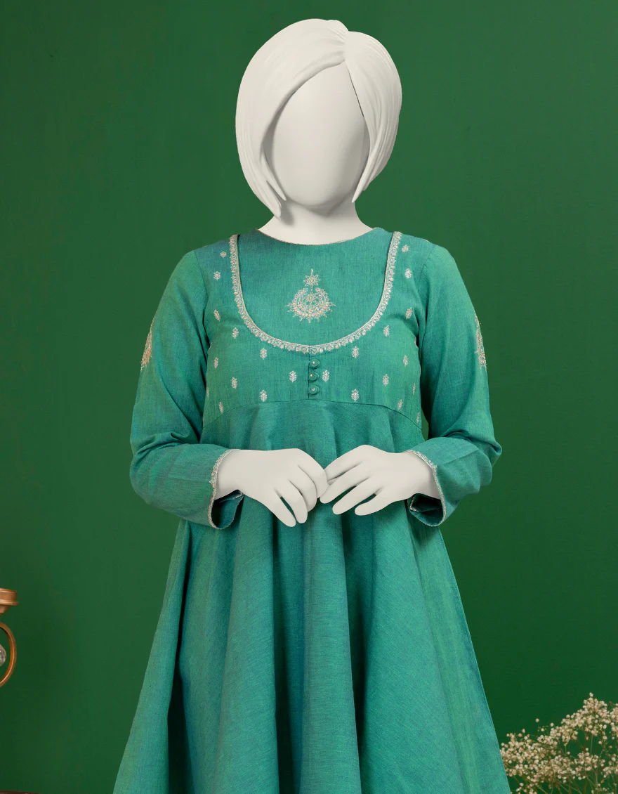 GREEN TEXTURED KURTI | JYGK-S-YGKL-155-24 F - Image 3