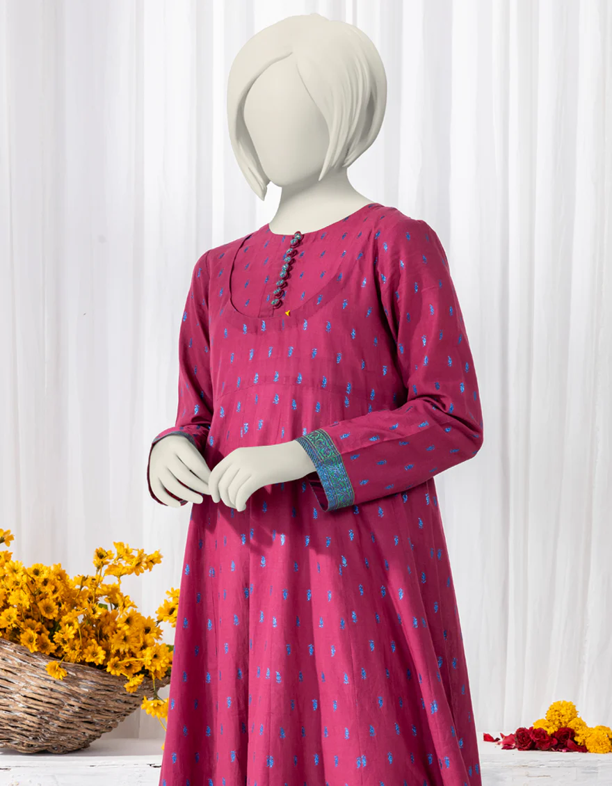 PINK LAWN KURTI | JYGK-S-YGKL-159-24 FB/BROCADE-3 - Image 3