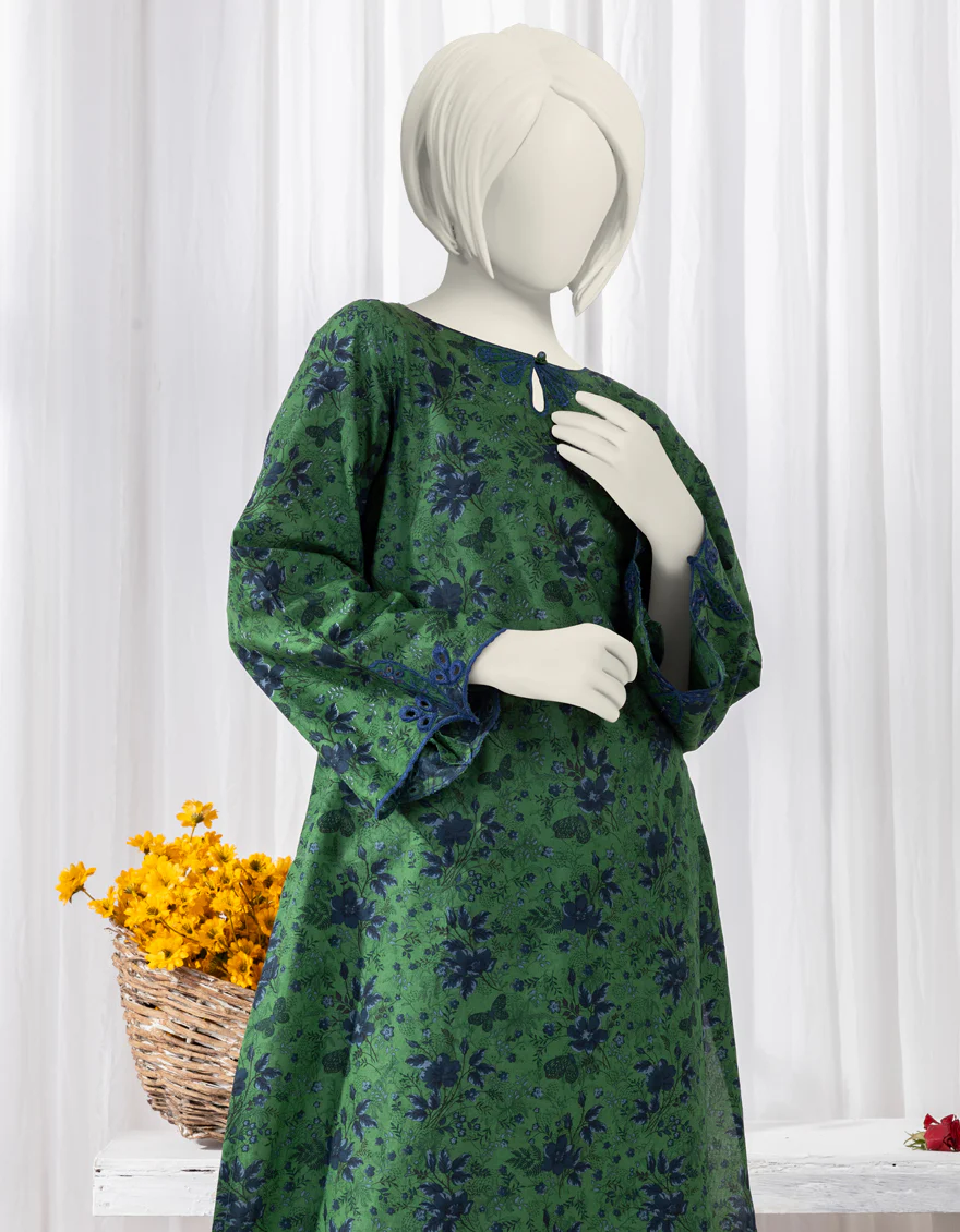 GREEN CAMBRIC KURTI | JYGK-S-YGKL-162-24 FB/IMROZ-2 - Image 3