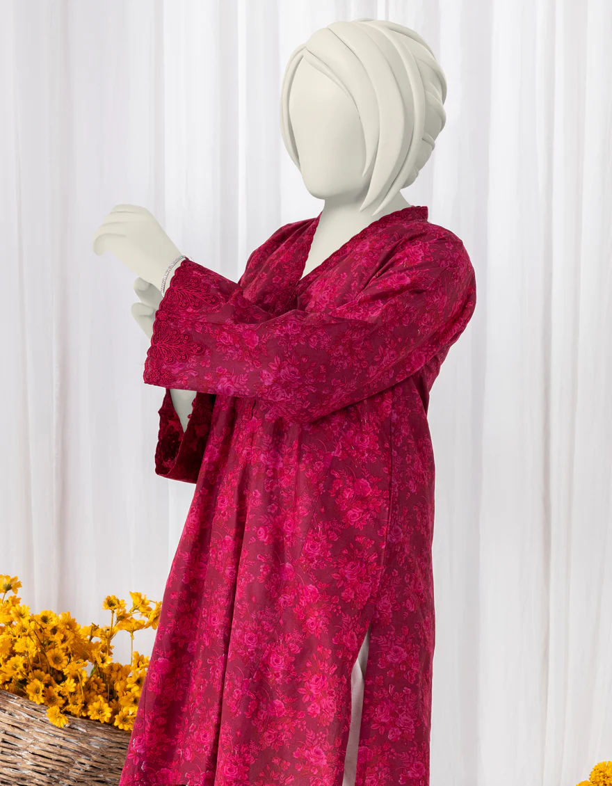 RED CAMBRIC KURTI | JYGK-S-YGKL-163-24 FB/IMROZ-3 - Image 3