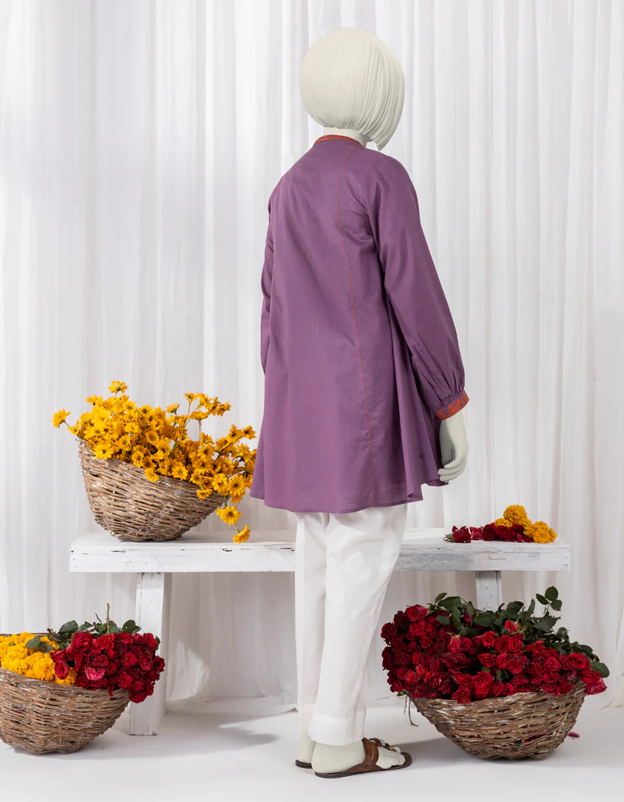 PURPLE TEXTURED KURTI | JYGK-S-YGKL-165-24 FB/SOZANKARI-02 - Image 2