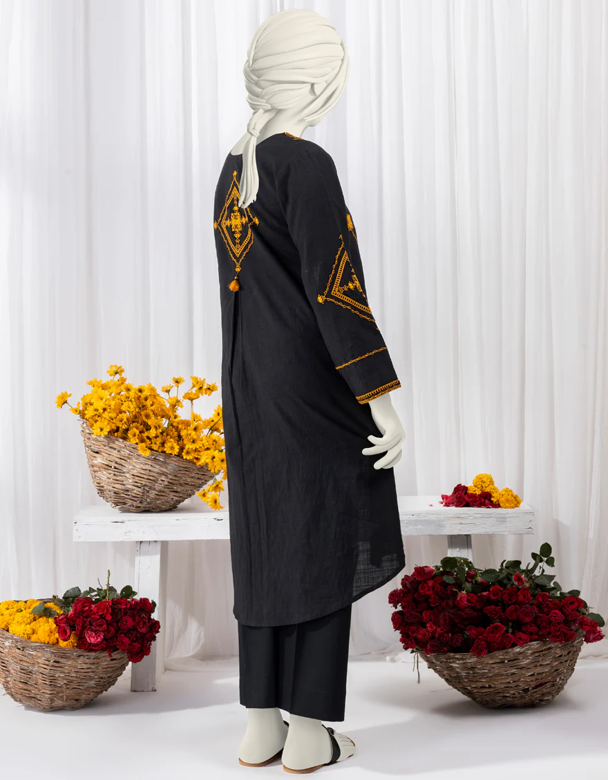 BLACK TEXTURED KURTI | JYGK-S-YGKL-166-24 FB/SOZANKARI-03 - Image 2