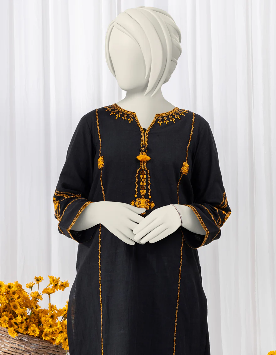 BLACK TEXTURED KURTI | JYGK-S-YGKL-166-24 FB/SOZANKARI-03 - Image 3