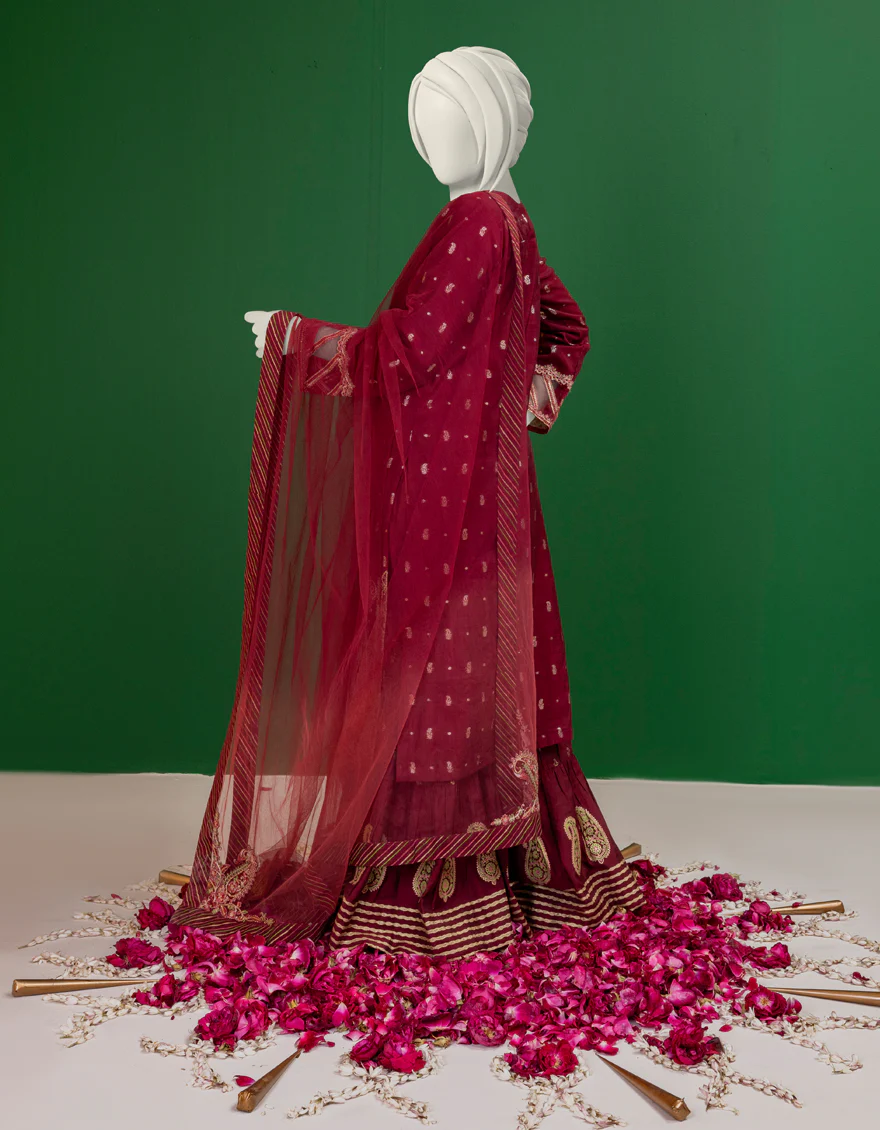 RED JACQUARD 3PC STITCHED | JYGK-S-YGTL-608-24 FB/RAYA-01 - Image 3