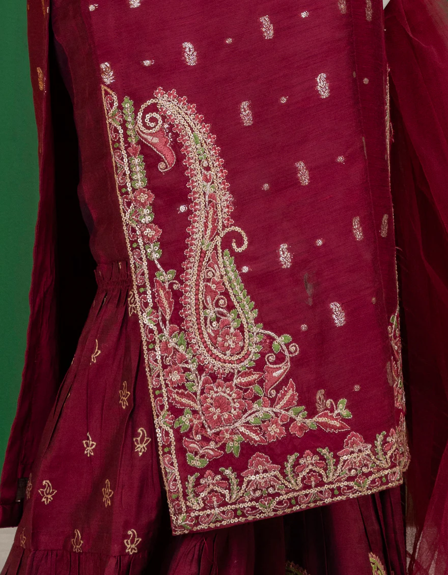 RED JACQUARD 3PC STITCHED | JYGK-S-YGTL-608-24 FB/RAYA-01 - Image 4